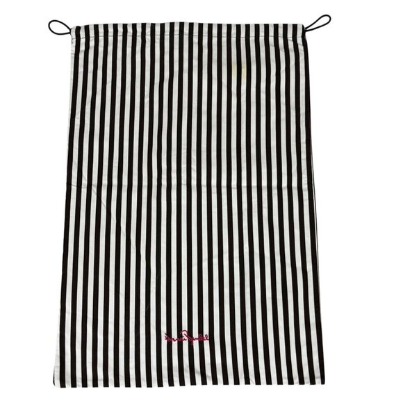 Henri Bendel Laundry Bags Brown White Stripe Wash Wear Drawstring 16 x 24 2-PC - Picture 6 of 14
